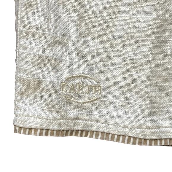 THE EARTH COLLECTION Linen Cotton Straight Leg Cropped Pants in Ivory SZ 10 - Picture 4 of 10